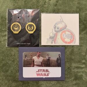 Star Wars The Rise of Skywalker Pin Set & BB-8 Art Card